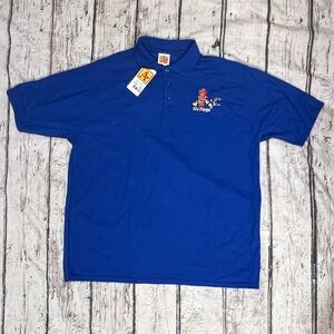 Six Flags Amusement Parks Blue Mens 2XL Golf Polo New Shirt